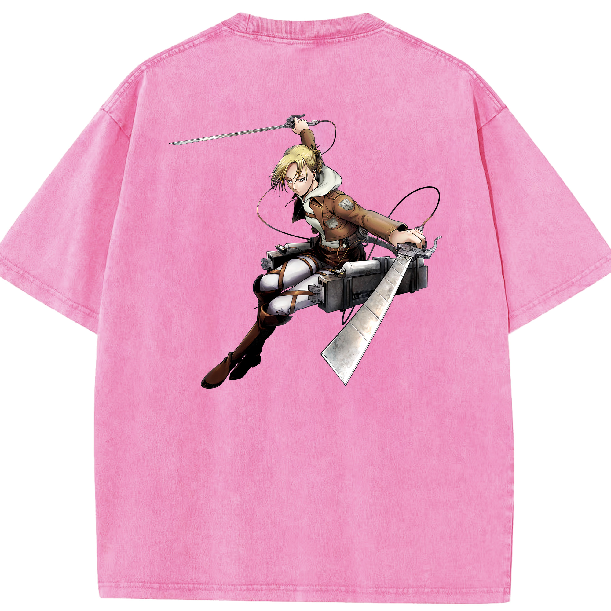 （画像用） 進撃の巨人 アニ・レオンハート Attack on Titan Annie Leonhart 綿100% ヴィンテージ風 半袖Tシャツ（背面プリント）